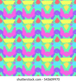 Abstract geometric colorful seamless pattern for background. Decorative backdrop can be used for wallpaper, pattern fills, web page background, surface textures. Old vintage retro energy pattern.