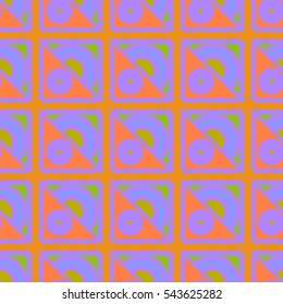 Abstract geometric colorful seamless pattern for background. Decorative backdrop can be used for wallpaper, pattern fills, web page background, surface textures. Old vintage retro energy pattern.