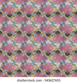 Abstract geometric colorful seamless pattern for background. Decorative backdrop can be used for wallpaper, pattern fills, web page background, surface textures. Old vintage retro energy pattern.