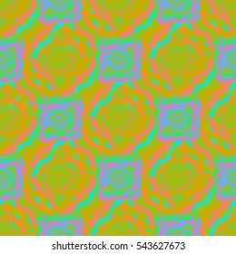Abstract geometric colorful seamless pattern for background. Decorative backdrop can be used for wallpaper, pattern fills, web page background, surface textures. Old vintage retro energy pattern.