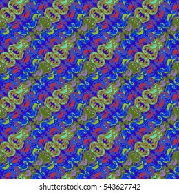 Abstract geometric colorful seamless pattern for background. Decorative backdrop can be used for wallpaper, pattern fills, web page background, surface textures. Old vintage retro energy pattern.
