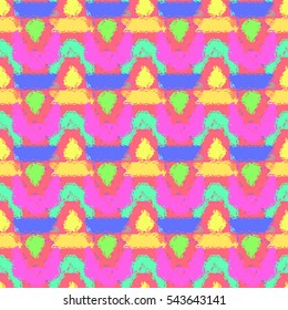 Abstract geometric colorful seamless pattern for background. Decorative backdrop can be used for wallpaper, pattern fills, web page background, surface textures. Old vintage retro energy pattern.