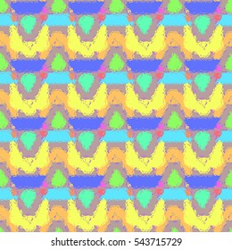 Abstract geometric colorful seamless pattern for background. Decorative backdrop can be used for wallpaper, pattern fills, web page background, surface textures. Old vintage retro energy pattern.