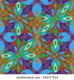 Abstract geometric colorful seamless pattern for background. Decorative backdrop can be used for wallpaper, pattern fills, web page background, surface textures. Old vintage retro energy pattern.