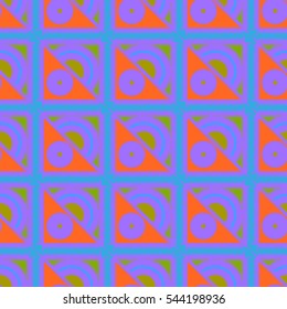 Abstract geometric colorful seamless pattern for background. Decorative backdrop can be used for wallpaper, pattern fills, web page background, surface textures. Old vintage retro energy pattern.