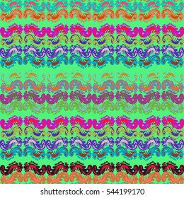 Abstract geometric colorful seamless pattern for background. Decorative backdrop can be used for wallpaper, pattern fills, web page background, surface textures. Old vintage retro energy pattern.