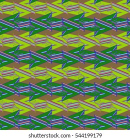 Abstract geometric colorful seamless pattern for background. Decorative backdrop can be used for wallpaper, pattern fills, web page background, surface textures. Old vintage retro energy pattern.
