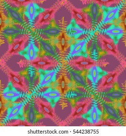 Abstract geometric colorful seamless pattern for background. Decorative backdrop can be used for wallpaper, pattern fills, web page background, surface textures. Old vintage retro energy pattern.