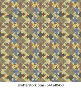 Abstract geometric colorful seamless pattern for background. Decorative backdrop can be used for wallpaper, pattern fills, web page background, surface textures. Old vintage retro energy pattern.