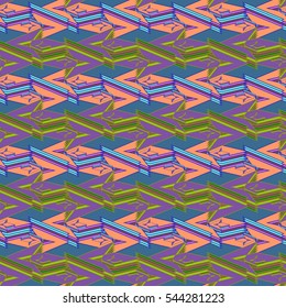 Abstract geometric colorful seamless pattern for background. Decorative backdrop can be used for wallpaper, pattern fills, web page background, surface textures. Old vintage retro energy pattern.