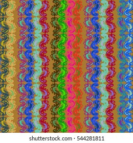 Abstract geometric colorful seamless pattern for background. Decorative backdrop can be used for wallpaper, pattern fills, web page background, surface textures. Old vintage retro energy pattern.