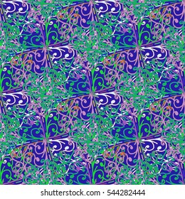 Abstract geometric colorful seamless pattern for background. Decorative backdrop can be used for wallpaper, pattern fills, web page background, surface textures. Old vintage retro energy pattern.