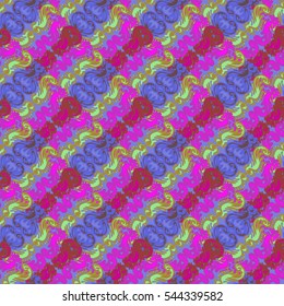 Abstract geometric colorful seamless pattern for background. Decorative backdrop can be used for wallpaper, pattern fills, web page background, surface textures. Old vintage retro energy pattern.