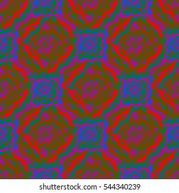 Abstract geometric colorful seamless pattern for background. Decorative backdrop can be used for wallpaper, pattern fills, web page background, surface textures. Old vintage retro energy pattern.