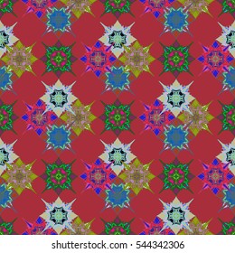 Abstract geometric colorful seamless pattern for background. Decorative backdrop can be used for wallpaper, pattern fills, web page background, surface textures. Old vintage retro energy pattern.