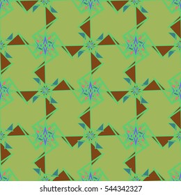 Abstract geometric colorful seamless pattern for background. Decorative backdrop can be used for wallpaper, pattern fills, web page background, surface textures. Old vintage retro energy pattern.