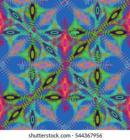 Abstract geometric colorful seamless pattern for background. Decorative backdrop can be used for wallpaper, pattern fills, web page background, surface textures. Old vintage retro energy pattern.