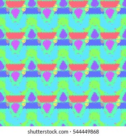Abstract geometric colorful seamless pattern for background. Decorative backdrop can be used for wallpaper, pattern fills, web page background, surface textures. Old vintage retro energy pattern.
