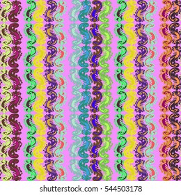 Abstract geometric colorful seamless pattern for background. Decorative backdrop can be used for wallpaper, pattern fills, web page background, surface textures. Old vintage retro energy pattern.