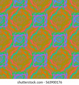 Abstract geometric colorful seamless pattern for background. Decorative backdrop can be used for wallpaper, pattern fills, web page background, surface textures. Old vintage retro energy pattern.