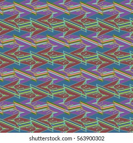 Abstract geometric colorful seamless pattern for background. Decorative backdrop can be used for wallpaper, pattern fills, web page background, surface textures. Old vintage retro energy pattern.
