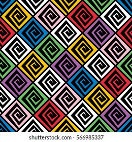 Abstract geometric colorful seamless pattern.