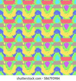 Abstract geometric colorful seamless pattern for background. Decorative backdrop can be used for wallpaper, pattern fills, web page background, surface textures. Old vintage retro energy pattern.