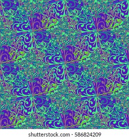 Abstract geometric colorful seamless pattern for background. Decorative backdrop can be used for wallpaper, pattern fills, web page background, surface textures. Old vintage retro energy pattern.