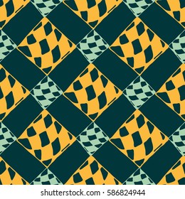 Abstract geometric colorful seamless pattern for background. Decorative backdrop can be used for wallpaper, pattern fills, web page background, surface textures. Old vintage retro energy pattern.
