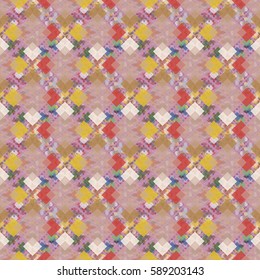 Abstract geometric colorful seamless pattern for background. Decorative backdrop can be used for wallpaper, pattern fills, web page background, surface textures. Old vintage retro energy pattern.