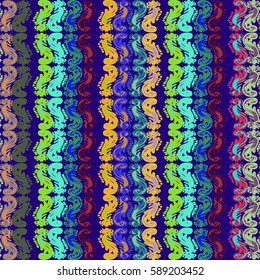 Abstract geometric colorful seamless pattern for background. Decorative backdrop can be used for wallpaper, pattern fills, web page background, surface textures. Old vintage retro energy pattern.