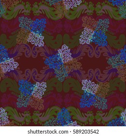 Abstract geometric colorful seamless pattern for background. Decorative backdrop can be used for wallpaper, pattern fills, web page background, surface textures. Old vintage retro energy pattern.