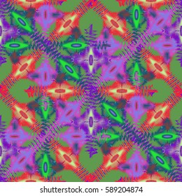 Abstract geometric colorful seamless pattern for background. Decorative backdrop can be used for wallpaper, pattern fills, web page background, surface textures. Old vintage retro energy pattern.