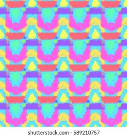 Abstract geometric colorful seamless pattern for background. Decorative backdrop can be used for wallpaper, pattern fills, web page background, surface textures. Old vintage retro energy pattern.