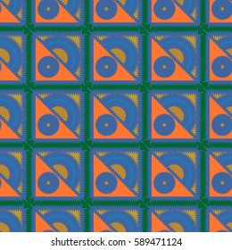 Abstract geometric colorful seamless pattern for background. Decorative backdrop can be used for wallpaper, pattern fills, web page background, surface textures. Old vintage retro energy pattern.
