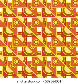 Abstract geometric colorful seamless pattern for background. Decorative backdrop can be used for wallpaper, pattern fills, web page background, surface textures. Old vintage retro energy pattern.