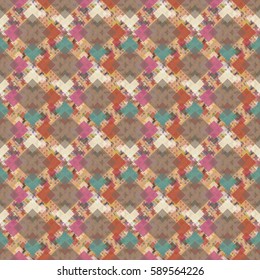 Abstract geometric colorful seamless pattern for background. Decorative backdrop can be used for wallpaper, pattern fills, web page background, surface textures. Old vintage retro energy pattern.