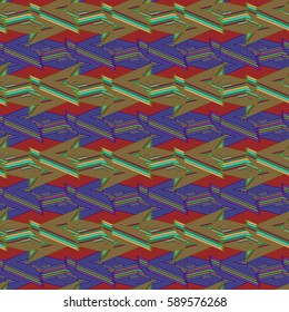 Abstract geometric colorful seamless pattern for background. Decorative backdrop can be used for wallpaper, pattern fills, web page background, surface textures. Old vintage retro energy pattern.
