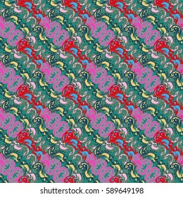 Abstract geometric colorful seamless pattern for background. Decorative backdrop can be used for wallpaper, pattern fills, web page background, surface textures. Old vintage retro energy pattern.