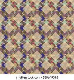 Abstract geometric colorful seamless pattern for background. Decorative backdrop can be used for wallpaper, pattern fills, web page background, surface textures. Old vintage retro energy pattern.