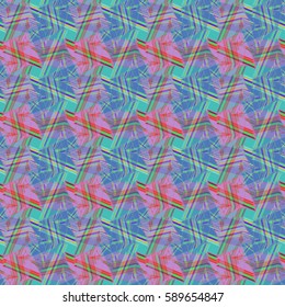Abstract geometric colorful seamless pattern for background. Decorative backdrop can be used for wallpaper, pattern fills, web page background, surface textures. Old vintage retro energy pattern.