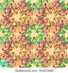 Abstract geometric colorful seamless pattern for background. Decorative backdrop can be used for wallpaper, pattern fills, web page background, surface textures. Old vintage retro energy pattern.