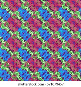 Abstract geometric colorful seamless pattern for background. Decorative backdrop can be used for wallpaper, pattern fills, web page background, surface textures. Old vintage retro energy pattern.