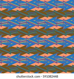 Abstract geometric colorful seamless pattern for background. Decorative backdrop can be used for wallpaper, pattern fills, web page background, surface textures. Old vintage retro energy pattern.