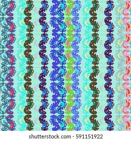 Abstract geometric colorful seamless pattern for background. Decorative backdrop can be used for wallpaper, pattern fills, web page background, surface textures. Old vintage retro energy pattern.