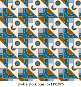 Abstract geometric colorful seamless pattern for background. Decorative backdrop can be used for wallpaper, pattern fills, web page background, surface textures. Old vintage retro energy pattern.