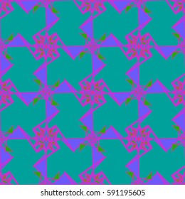 Abstract geometric colorful seamless pattern for background. Decorative backdrop can be used for wallpaper, pattern fills, web page background, surface textures. Old vintage retro energy pattern.