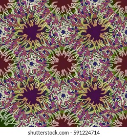 Abstract geometric colorful seamless pattern for background. Decorative backdrop can be used for wallpaper, pattern fills, web page background, surface textures. Old vintage retro energy pattern.