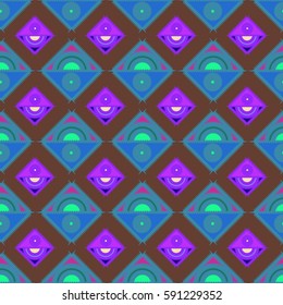 Abstract geometric colorful seamless pattern for background. Decorative backdrop can be used for wallpaper, pattern fills, web page background, surface textures. Old vintage retro energy pattern.
