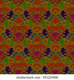 Abstract geometric colorful seamless pattern for background. Decorative backdrop can be used for wallpaper, pattern fills, web page background, surface textures. Old vintage retro energy pattern.